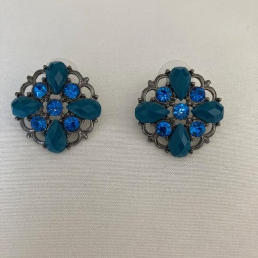 Costume Multi Blue Stone Earrings
